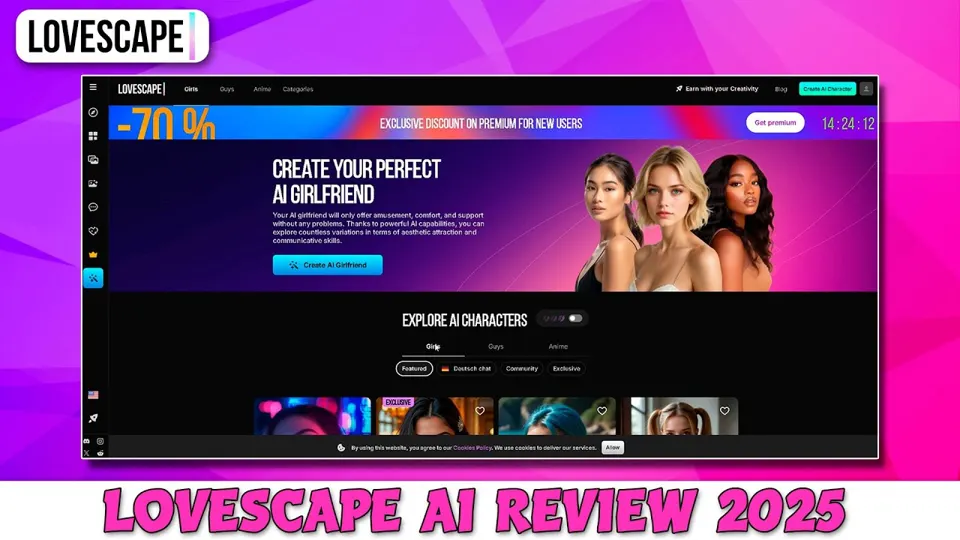 Thumbnail van de YouTube-video “Lovescape Ai Review - Best Ai Chatbot No Filter 2025” (kanaal How To PC)